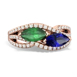 Emerald Diamond Rivers 14K Rose Gold ring R3070