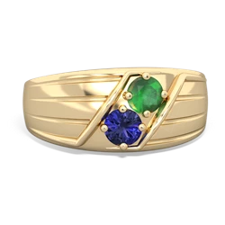 Emerald Men's Streamline 14K Yellow Gold ring R0460