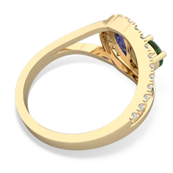 Emerald Nestled Heart Keepsake 14K Yellow Gold ring R5650