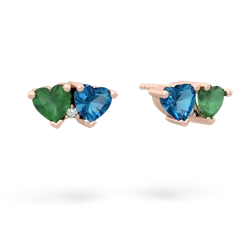 Emerald Sweethearts 14K Rose Gold earrings E5260