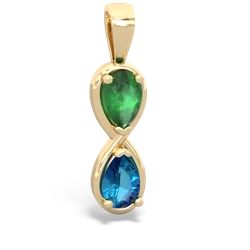 Emerald Infinity 14K Yellow Gold pendant P5050