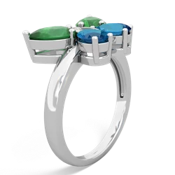 Emerald Butterfly 14K White Gold ring R2215