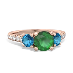 Emerald Pave Trellis 14K Rose Gold ring R5500