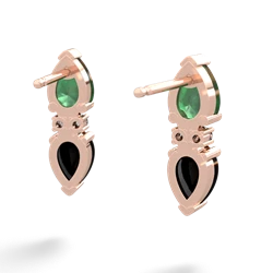 Emerald Bowtie Drop 14K Rose Gold earrings E0865