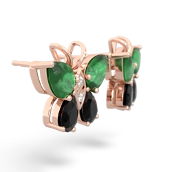 Emerald Butterfly 14K Rose Gold earrings E2215