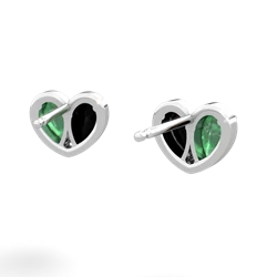 Emerald 'Our Heart' 14K White Gold earrings E5072