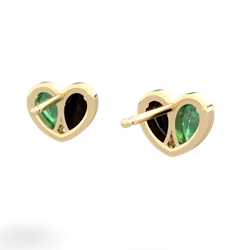 Emerald 'Our Heart' 14K Yellow Gold earrings E5072