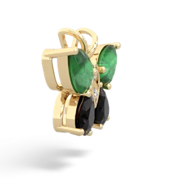 Emerald Butterfly 14K Yellow Gold pendant P2215