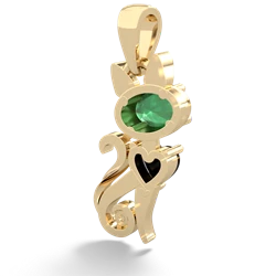 Emerald Kitten 14K Yellow Gold pendant P5780