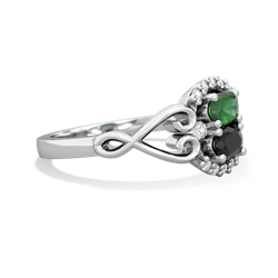 Emerald Love Nest 14K White Gold ring R5860