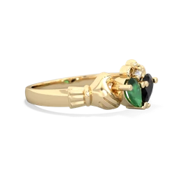 Emerald 'Our Heart' Claddagh 14K Yellow Gold ring R2388