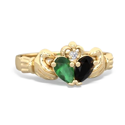 Emerald 'Our Heart' Claddagh 14K Yellow Gold ring R2388