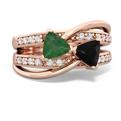 Emerald Bowtie 14K Rose Gold ring R2360