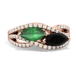 Emerald Diamond Rivers 14K Rose Gold ring R3070