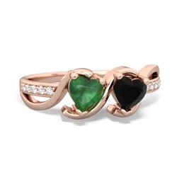 Emerald Side By Side 14K Rose Gold ring R3090