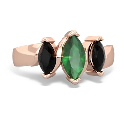 Emerald Three Peeks 14K Rose Gold ring R2433