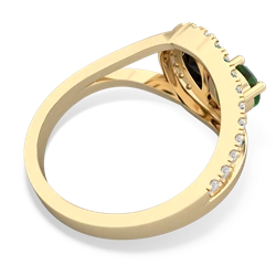 Emerald Nestled Heart Keepsake 14K Yellow Gold ring R5650