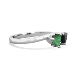 Emerald Sweethearts 14K White Gold ring R5260