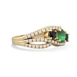 Emerald Three Stone Aurora 14K Yellow Gold ring R3080