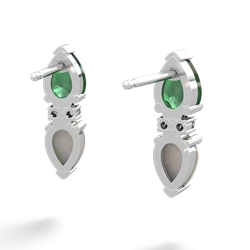 Emerald Bowtie Drop 14K White Gold earrings E0865