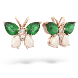 Emerald Butterfly 14K Rose Gold earrings E2215