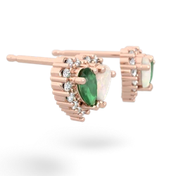 Emerald Halo 14K Rose Gold earrings E7008