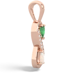 Emerald Diamond Infinity 14K Rose Gold pendant P5390