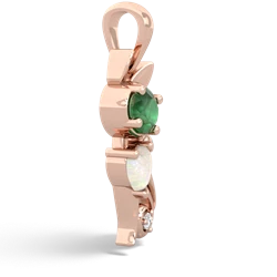 Emerald Kitten 14K Rose Gold pendant P5780