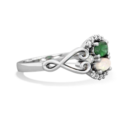 Emerald Love Nest 14K White Gold ring R5860