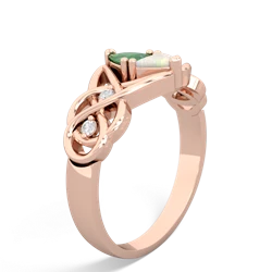 Emerald Keepsake Celtic Knot 14K Rose Gold ring R5300