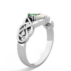 Emerald Keepsake Celtic Knot 14K White Gold ring R5300