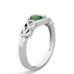 Emerald Celtic Love Knot 14K White Gold ring R5420