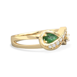 Emerald Diamond Infinity 14K Yellow Gold ring R5390