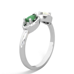 Emerald Infinity 14K White Gold ring R5050