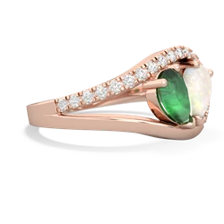 Emerald Nestled Heart Keepsake 14K Rose Gold ring R5650