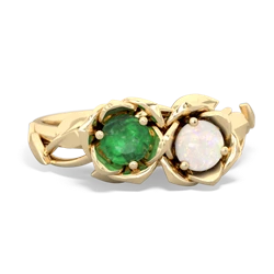 Emerald Rose Garden 14K Yellow Gold ring R5510