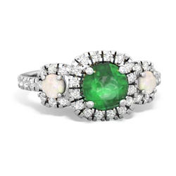 Emerald Regal Halo 14K White Gold ring R5350