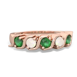 Emerald Anniversary Band 14K Rose Gold ring R2089