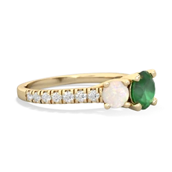 Emerald Pave Trellis 14K Yellow Gold ring R5500