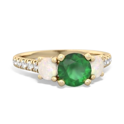 Emerald Pave Trellis 14K Yellow Gold ring R5500