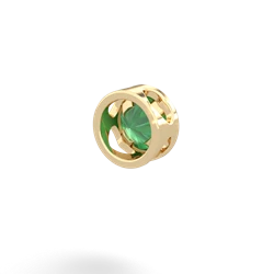 Emerald 5Mm Round Slide 14K Yellow Gold pendant P3785