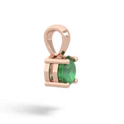 Emerald 6Mm Round Solitaire 14K Rose Gold pendant P1786