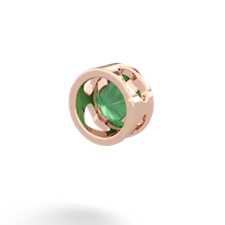 Emerald 6Mm Slide 14K Rose Gold pendant P3786