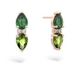 Emerald Bowtie Drop 14K Rose Gold earrings E0865