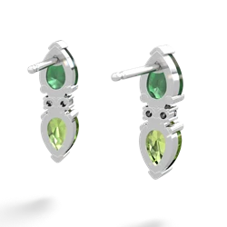 Emerald Bowtie Drop 14K White Gold earrings E0865