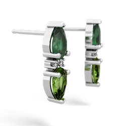 Emerald Bowtie Drop 14K White Gold earrings E0865