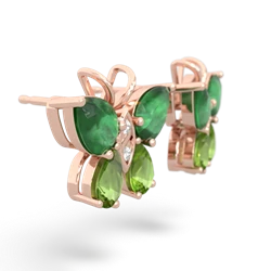 Emerald Butterfly 14K Rose Gold earrings E2215