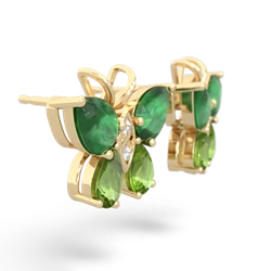 Emerald Butterfly 14K Yellow Gold earrings E2215