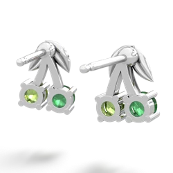 Emerald Sweet Cherries 14K White Gold earrings E7001