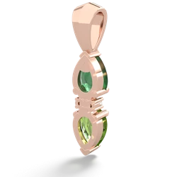 Emerald Bowtie Drop 14K Rose Gold pendant P0865